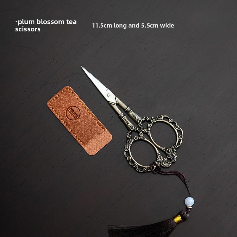 Stainless Steel Scissors Tea Ceremony Tea Set Accessories Japanese Style Home Use Classy Tool Tea Leaf Packaging Cutter