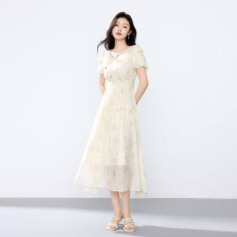 JOY SPEAKER 2025 Summer Elegant A-Line Midi Dress