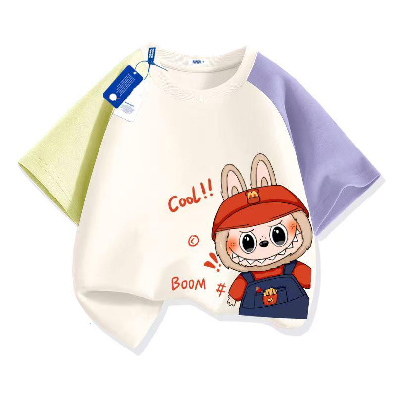 LABUBU Child Casual 3D Print Cartoon Anime Kids T-Shirt Summer Short Sleeve Tee Girl Boy T-Shirt Tops