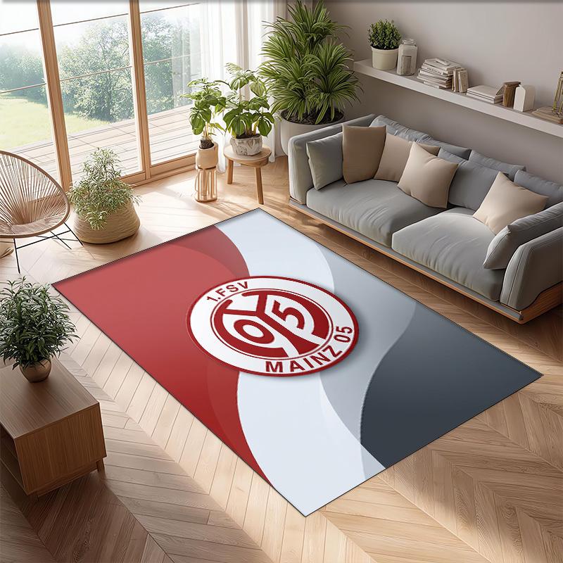 Mainz FC Soccer Football Pattern Soft Area Rug Non Slip Indoor Floor Carpet Sports Decor Mat for Bedroom
