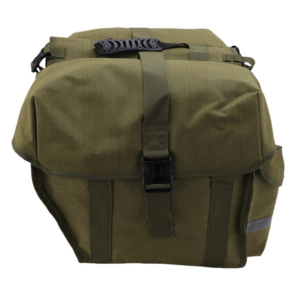 Bike Seat Double Bag Watertight Canvas Large Capacity Bike Rear Rack Double Side Bag for Cycling