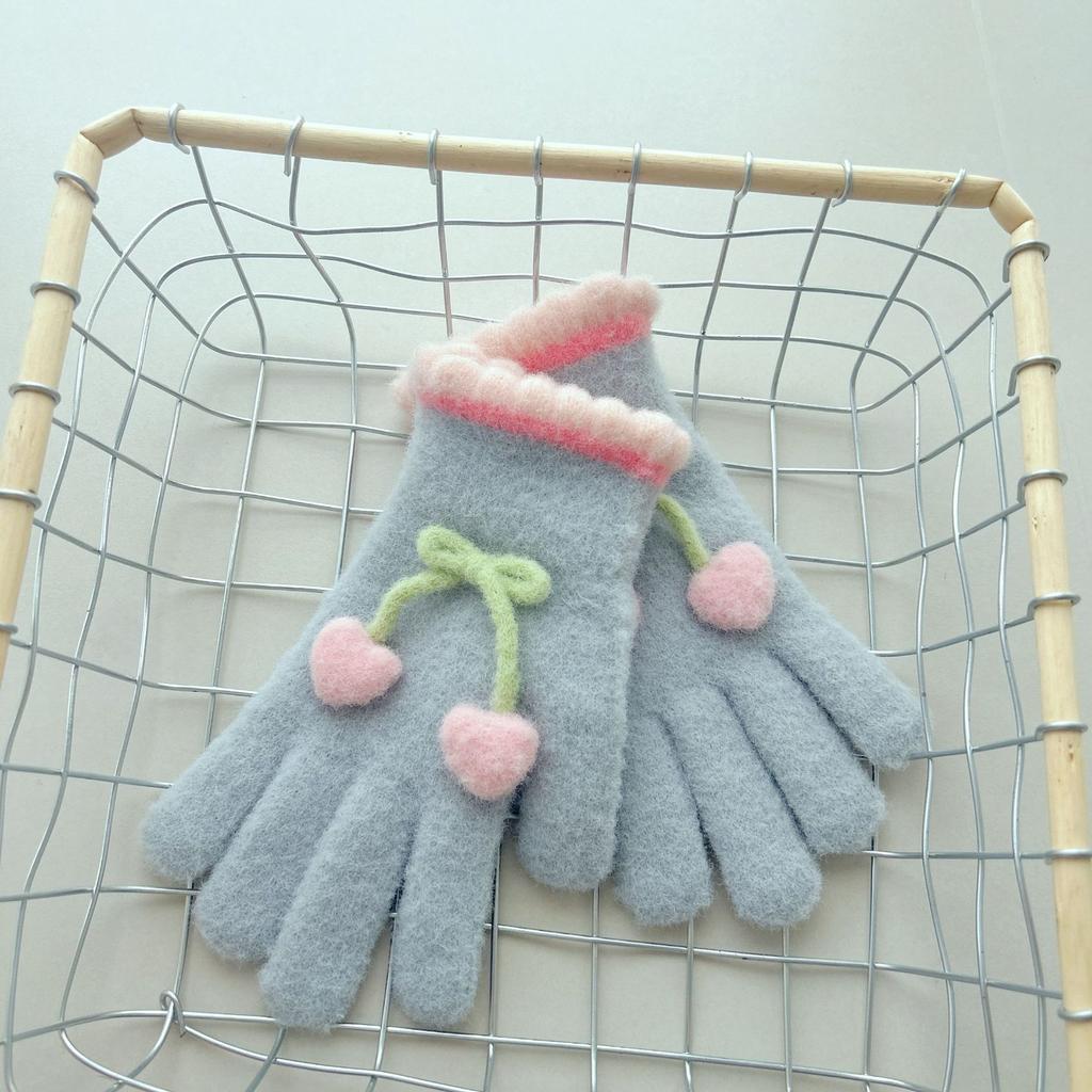 Autumn and Winter Gloves for Women Thickened Cold Proof Knitted Cycling Warmth Winter Full Finger Student Touch Screen Gloves