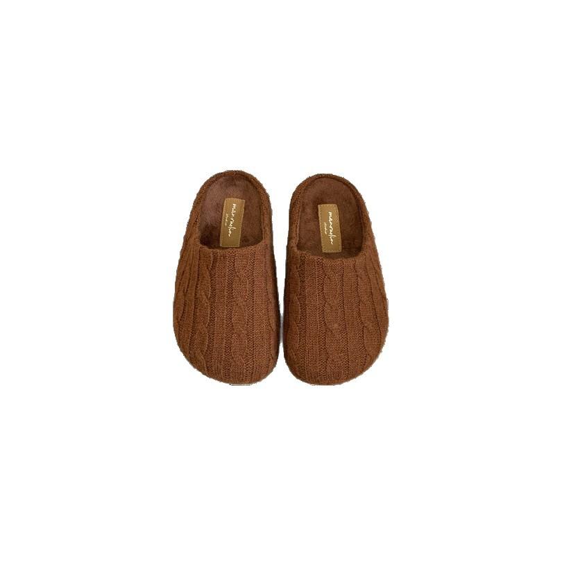 Factory wool Japanese home soft bottom slippers autumn and winter cotton slippers non-slip silent couple cotton mop