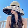 Summer Sunscreen Hat Women's Big Eaves UV Protection Outdoor Vinyl Sunshade Versatile Sun Bow Bucket Hat