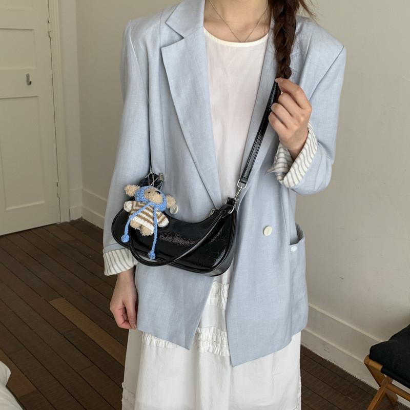 IELGY Retro Crescent Bag Spring Summer Dumpling Bag Commuter Shoulder Crossbody
