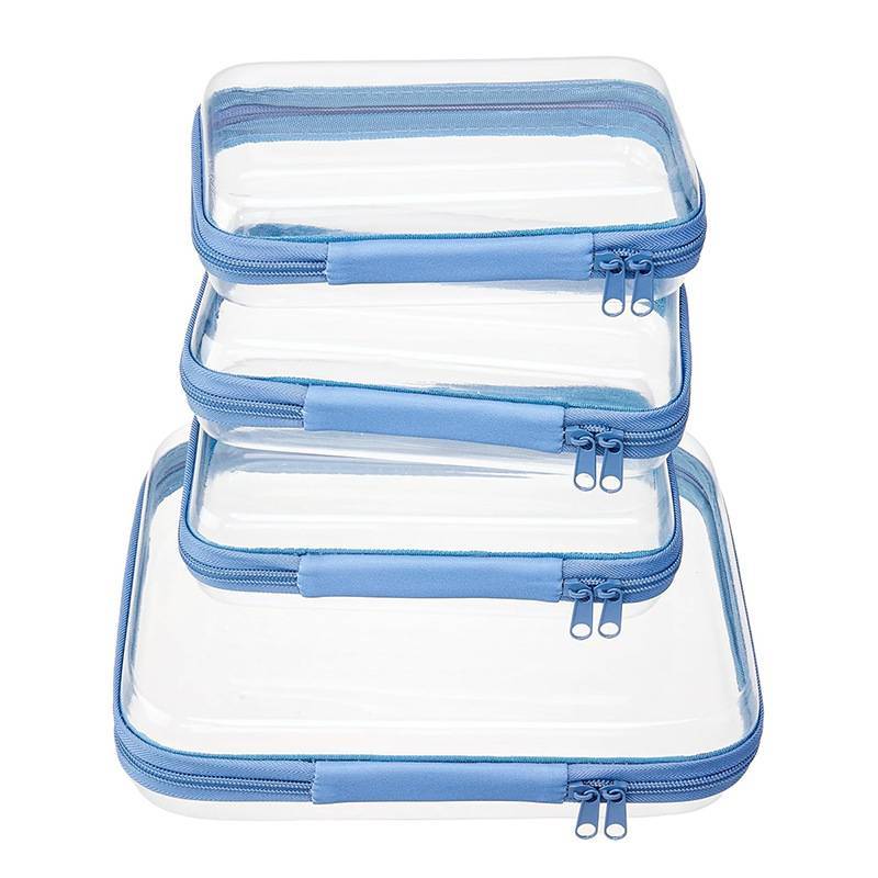 Travel Organizer Pvc Soft Bag With Zipper For Cosmetic And Clothing Storage
