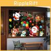Christmas Static Electricity Stickers With Santa Claus Reindeer Snowman Design For Festive Home And Store