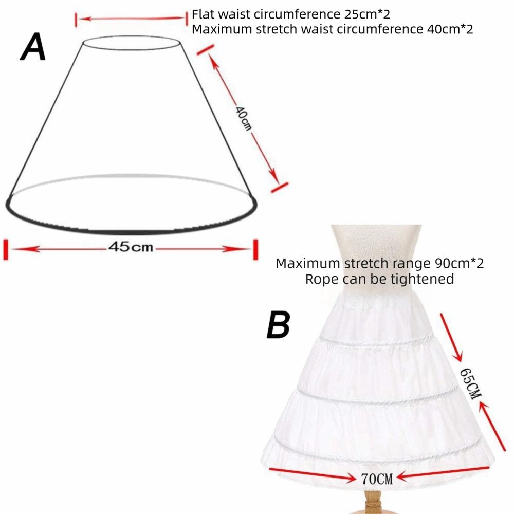 A-Line Kids Girls Cosplay Petticoat Elastic Waist Lolita Underskirt Crinoline Skirt  Flower Girls