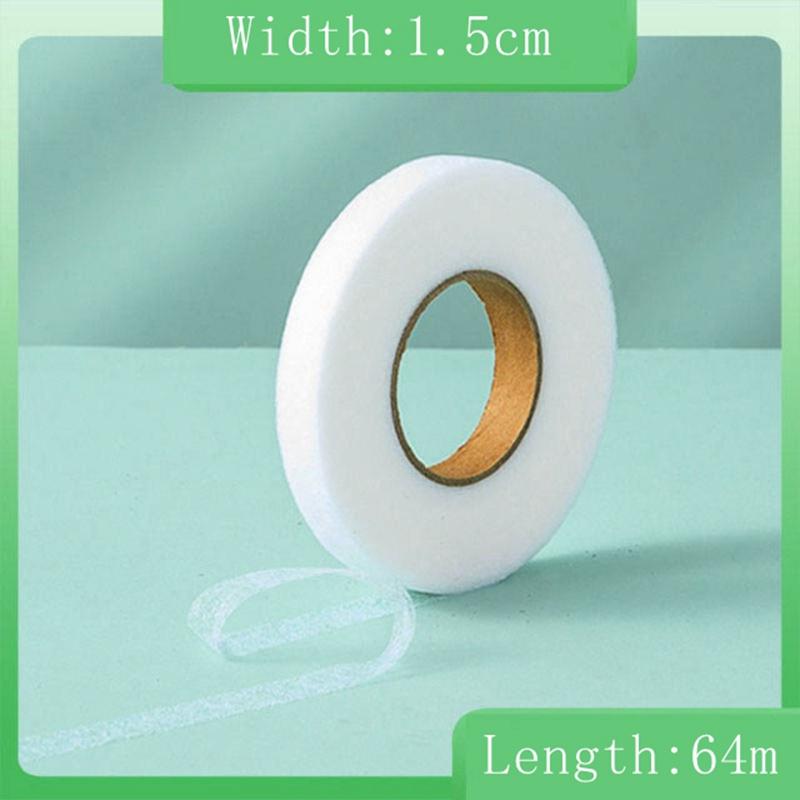 64M Roll Non-woven Double-side Interlining Adhesive Fabric Cloth Apparel Iron On Hem Tape Edge Shorten Pants DIY Sewing Tool