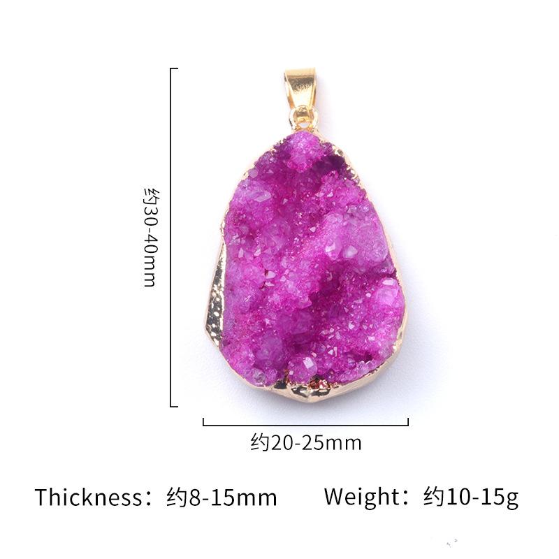 Fashion Irregular Raw Stone Crystal Necklace Healing Natural Stone Pendant Druzy Necklace Jewelry