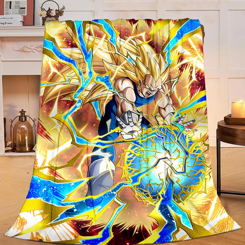1PC Goku Anime Flannel Blanket Gift, Suitable for Both Men And Women, Soft Ideal for Beds And Sofa, Birthday Or Christmas Gift