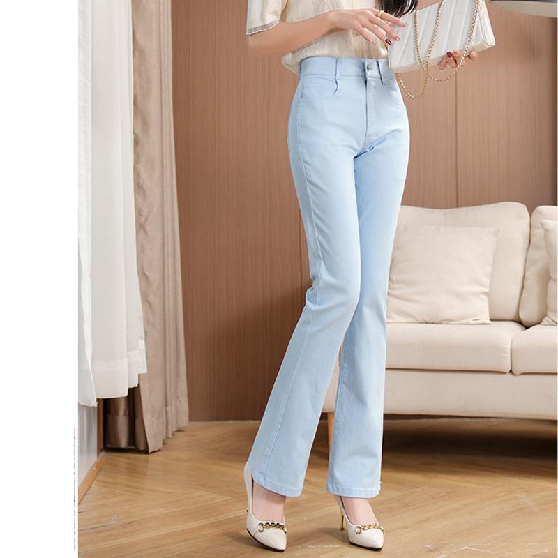 Jean bootcut stretch pour femme, Jean évasé coupe slim taille moyenne, Jeans décontractés pour femme