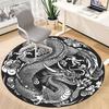 1PC Dragon Pattern Office Round Rug, Non slip, Soft and Durable Office Rug for Interior Decoration, Perfect for Office
