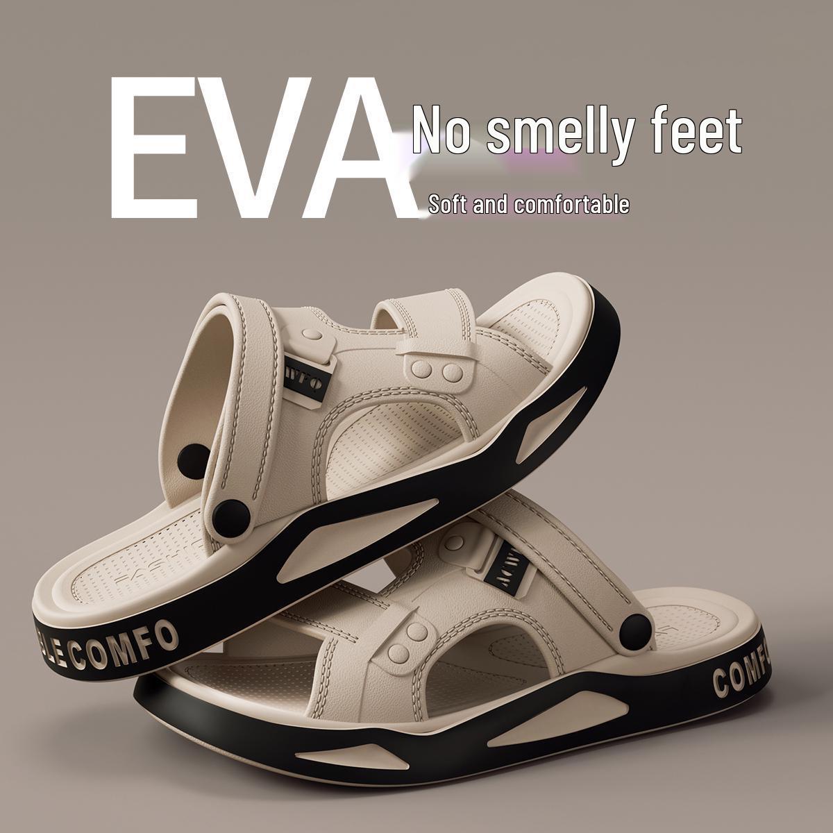 

Мужские нескользящие шлепанцы Lidani 2025 из ЭВА для вождения: Летние уличные сандалии большого размера 42-43 (fits 41-42 European size)