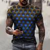 Men's Harajuku Hip Hop T-shirt 3D Optical Illusion Gradient Street Trend Short Sleeve Fashion Versatile Top