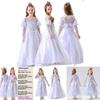 White Queen Costume For Children With Polyester Fabric For Theatrical Performances