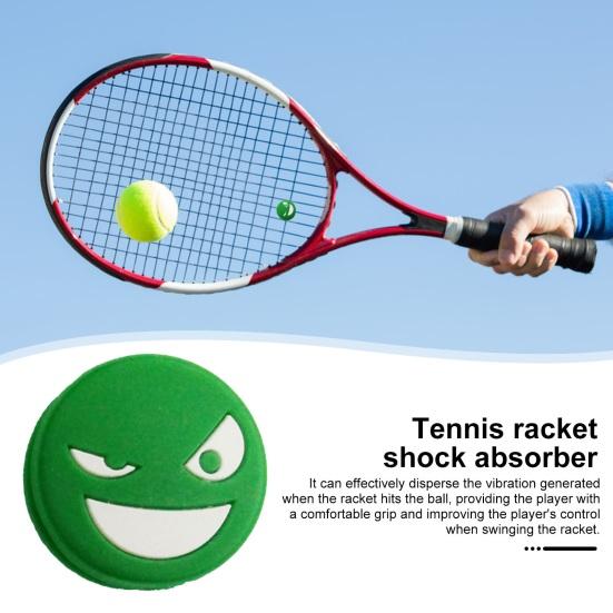 Yousheng Tennis Racket Vibration Dampeners Silicone Tennis Racket Shock Absorbers Reusable Smile Face Tennis Racquet Dampeners