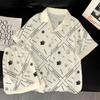 High-End Letter Ice Silk Pajamas Women'S Summer Small Fragrant Wind Flower Short-Sleeved Loungewear Set