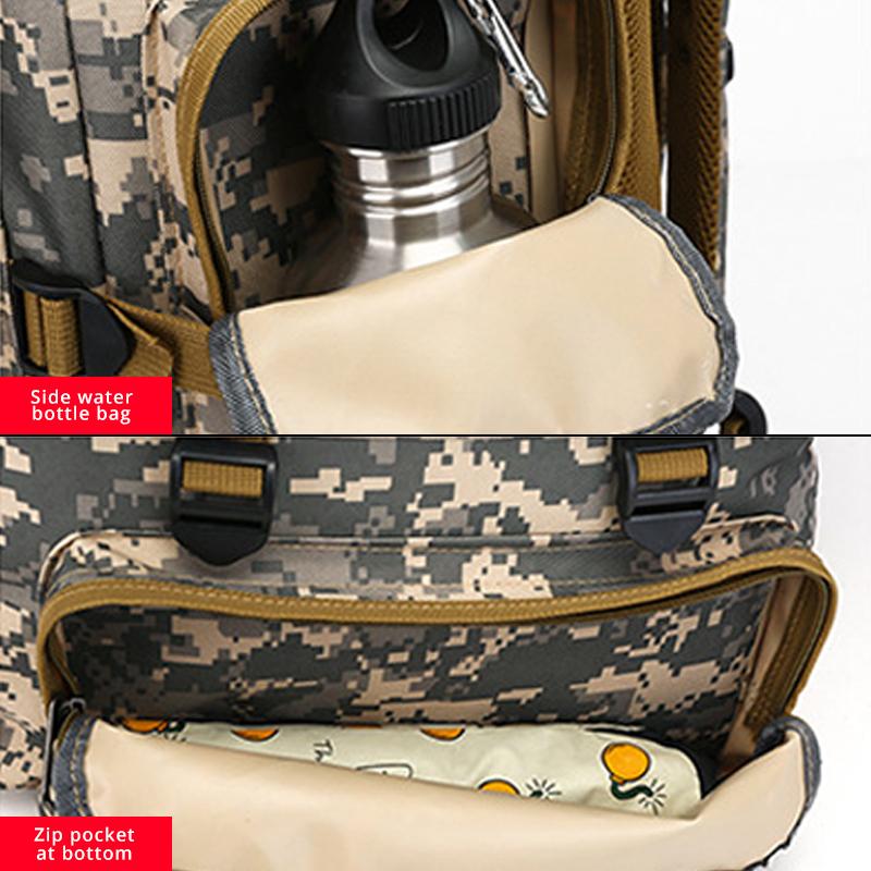 70L Large Capacity Camouflage Tactical Backpack Waterproof Outdoor Hiking Bag