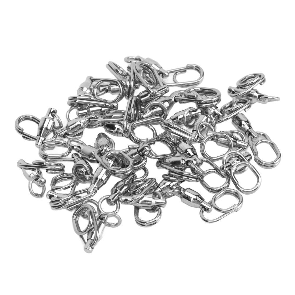 30PCS High Strength Fishing Bearing Swivels Stainless Steel Ball Bearing Swivels  Saltwater Fishing