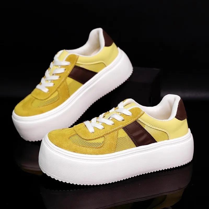 Fashion Casual Chic Platform Breathable Sneakers Lace-up Comfortable Anti Slip Thick Bottom Womens Running Shoes