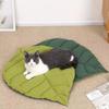 Katzenbettmatten aus weicher Baumwolle in Blattform für Kätzchen, Katzen, Welpen, Hundebettmatte, Schlafdecke, für Zuhause, Haustiere, doppelseitige Unterlage, Bodenteppiche, waschbar