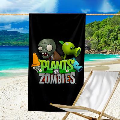 Proof Beach Towel with a Plants Vs. Zombies Pattern - Soft,absorbent,quick-drying,machine Washable - Perfect for Swimming,camping,bathing