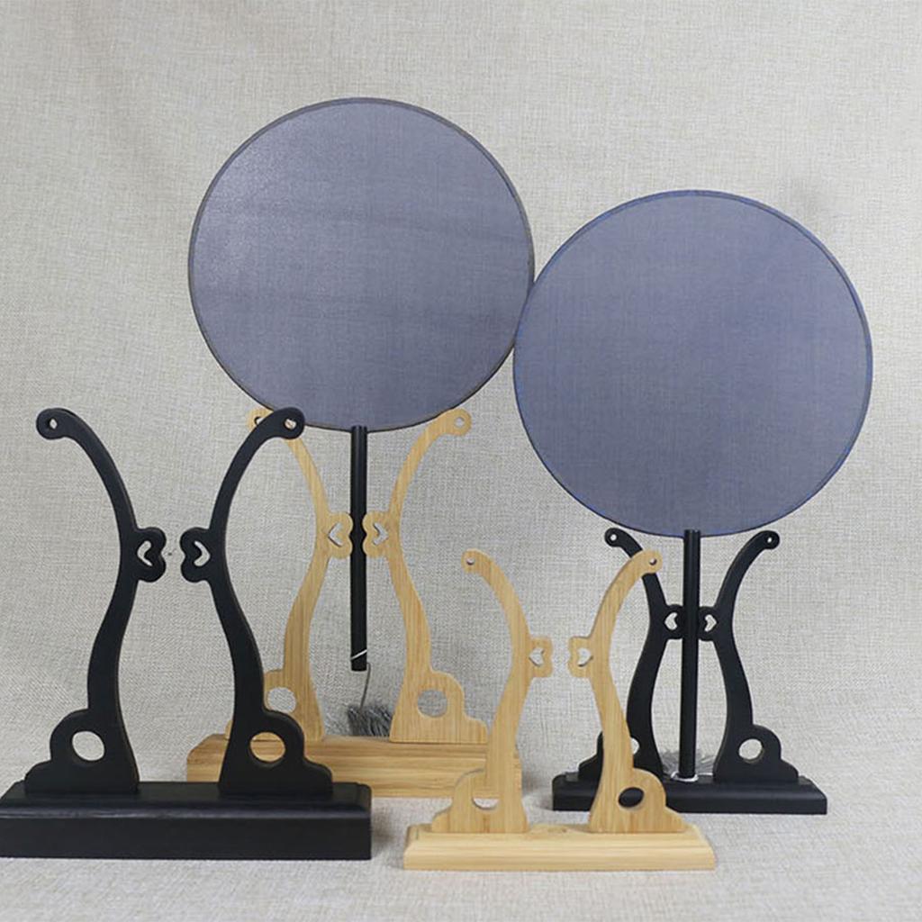 Traditional Chinese Style Bamboo Fan Stand for Desktop Decoration Fan Frame Base Holder Bracket Display Tool Accessories