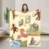 Super Soft Curious George African Monkey Throw Blanket Premium Flannel Fleece Lightweight  Bed Blanket Cozy Plush Bedspread