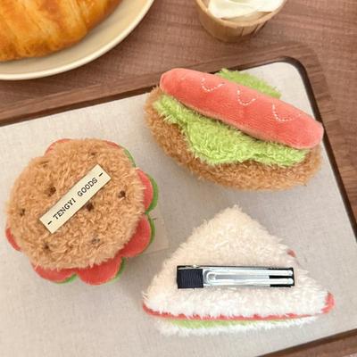 1 Piece Cute Cream Cake Hairpin Duckbill Clip 3D Simulation Food Doll Plush Hair Clip For Women Girl Headwear Hair Accessories