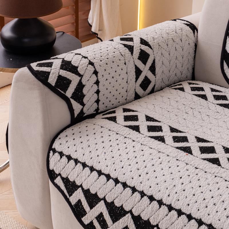 New Alien Sofa Cushion Snow Neil Winter Thick Anti Slip Cushion Straight Line Sofa Cover Cloth