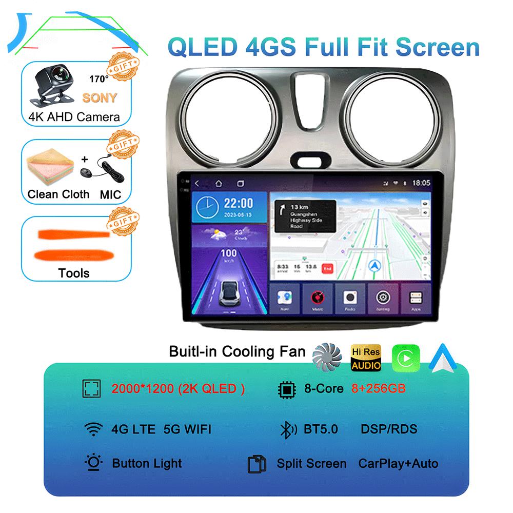 Android 14 Carplay Auto WIFI+4G For Renault Lodgy Dacia Dokker 2012-2020 Video Player Car Radio Multimedia Navigation GPS Stereo