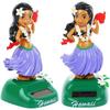 Solar Hawaiian Dance Figure Car Dashboard Toy Lovely with Solar Panel Shaking Head Doll Dancing Figure Toy for Bedroom