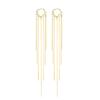 925 Silver Needle Long Chain Stud Earrings For Women Exquisite Zircon Geometric Tassel Pendant Earrings Luxury Jewelry