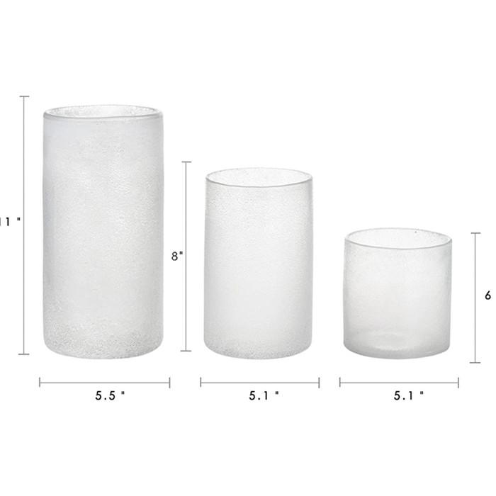 Glass Candle Holder Frosted Cylinder Vases for Centerpieces Floating Candle Holder белый