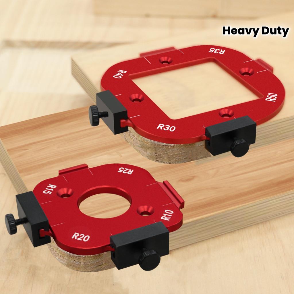 4-in-1 Woodworking Router Corner Radius Template Jig, R10-R50 Arc Positioning Router Table Jig with Bit Guide for Rounded