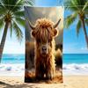 1 Stück Schottisches Hochlandrind Abenteuer Strandtuch, Schnelltrocknend, Vielseitig für Strand, Pool, Fitnessstudio, Yoga, Zuhause, Reisen, Weihnachten, Halloween, Weihnachtsgeschenk S929421