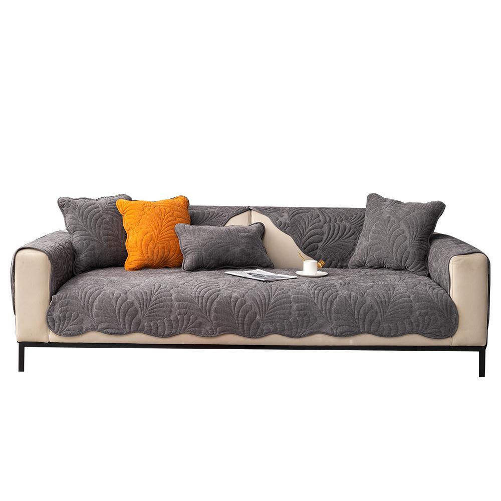 Four Seasons Universal Embroidered Sofa Cushion Chenille Non-Slip Seat Cushions Simple Combination Sofa Cover Cover Cloth