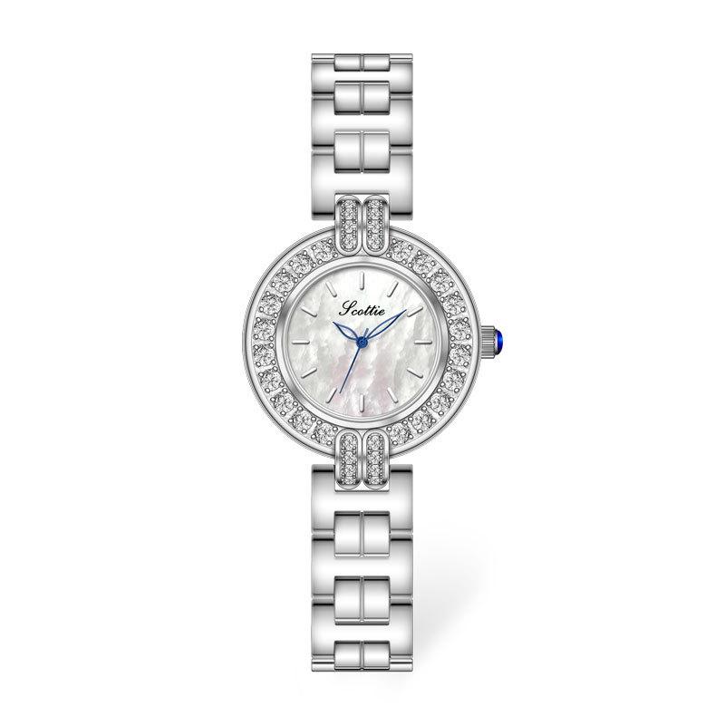Diamond-Set Fashion Temperament Personalized Quartz Watch Steel Belt Simple Women'S Watch Trend Casual Women'S Watch
