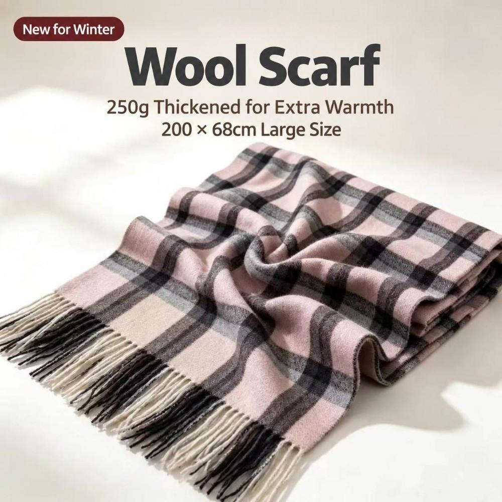 Windproof Cashmere Scarf Soft Shawl Wrap Universal Plaid Scarf  Winter