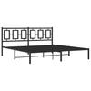 Metal Bed Frame with Headboard Black 183 X 213 Cm