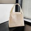 Reusable Casual Mesh Tote Beach Bag Large Capacity Portable Toiltery Makeup Bag Zipper Solid Color Cosmetic Zipper Pouch Travel