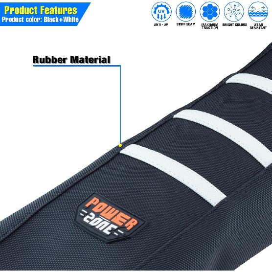 Motorcycle Universal Seat Cover Non-Slip Rubber Striped Gripper Soft Sewing For CRF WR WRF RMZ YZF SXF EXC EXC XC SX CR KLX Dirt Pit Bike Motocross