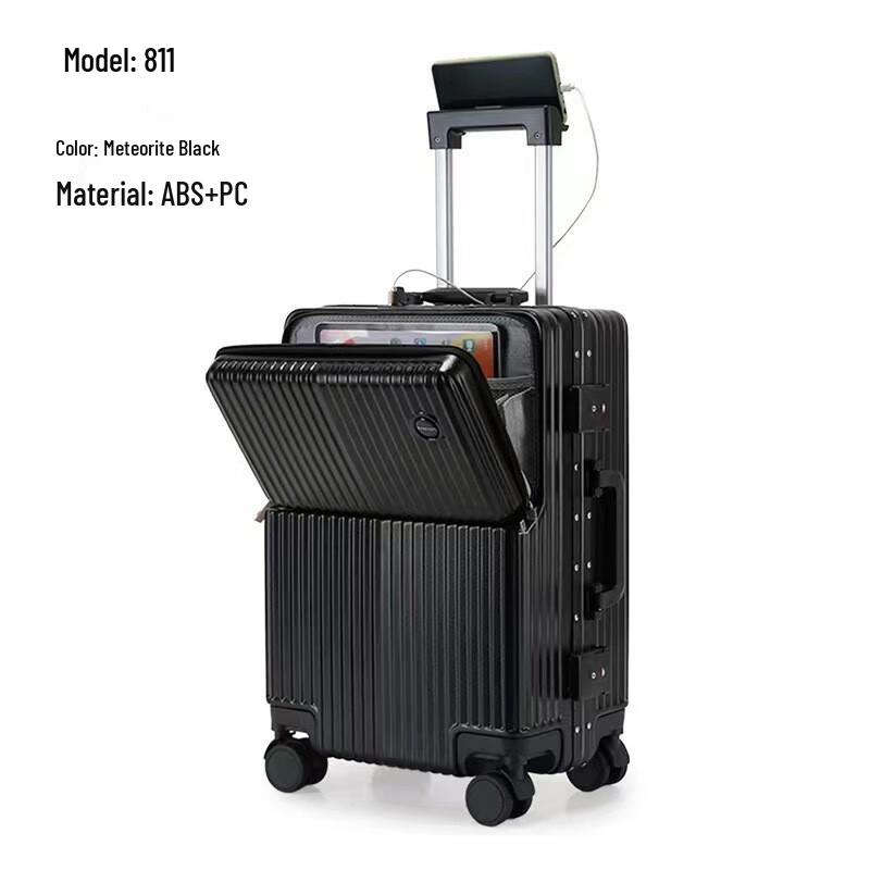 TOUO Aluminum Frame Front-Opening Luggage 24 inches