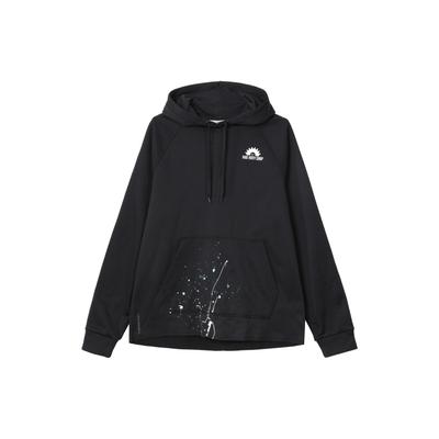 Nike Letter Print Hooded Pullover Sweatshirt Men Tops Black DV9907-010