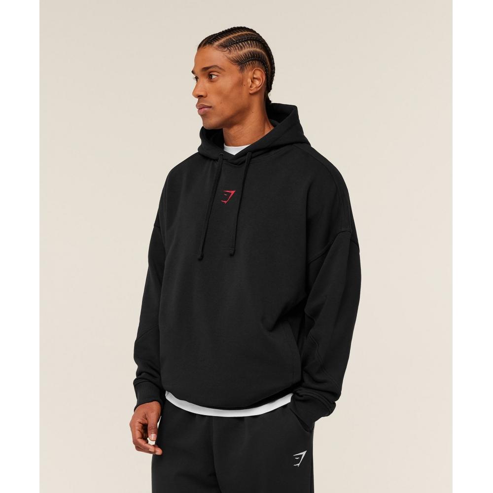 Gymshark Power Hoodie Black Conditioning Red A4b9s Bc1d