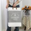 Linen Cotton Handheld Bag Home Clothes Organizer Dirty Laundry Tote Reusable Storage Bag for Household Clothing Organization