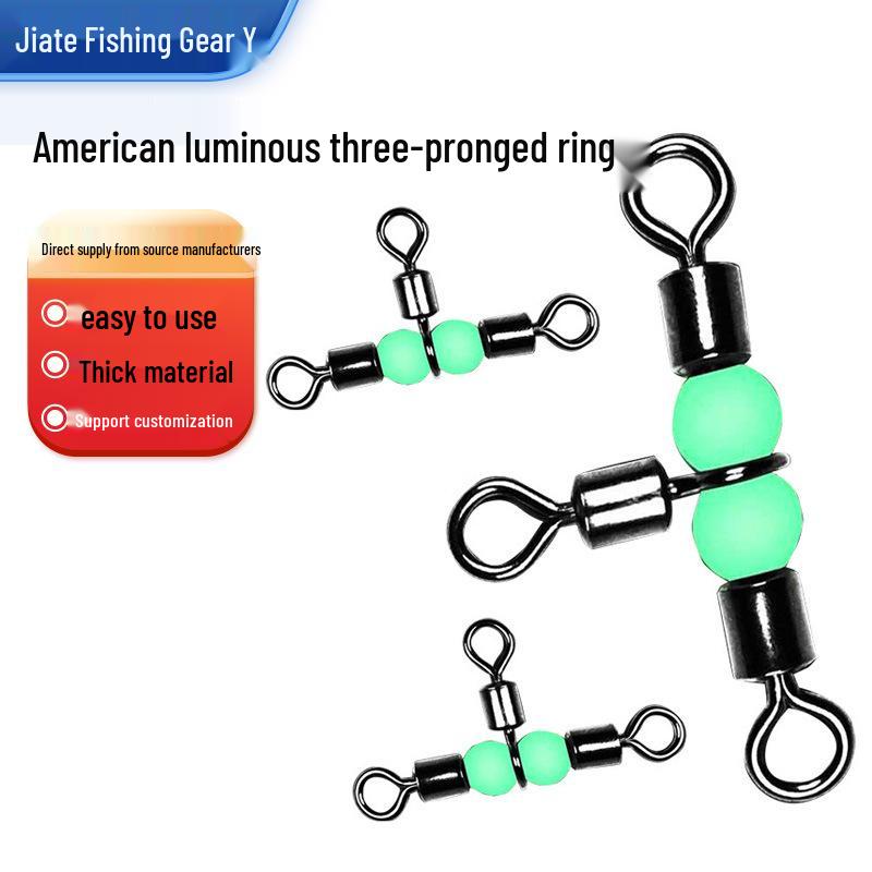 Luminous Kite Fishing Rig with Three-Way Swivel and Figure-Eight Loop for Boat and Sea Fishing