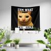 Aertemisi Erm What the Sigma Cat Funny Meme Tapestry Wall Hanging Art for Bedroom Living Room College Dorm Party Backdrop