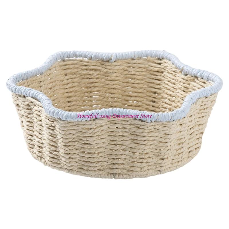 Space Saving Woven Paper Planter Basket With Reinforced Base For Decorative Storage In Modern Interiors синий 2590₽